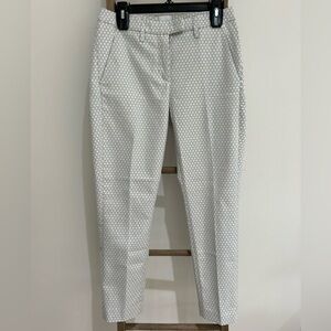 NWT Dondup Italian Designer White Silver Geometric Design Pants Pockets Size 27